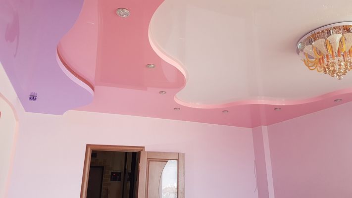 двухуровневые натяжные потолки 2