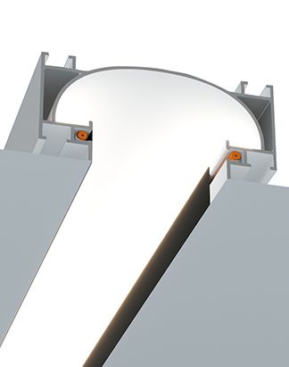 Ниша  с линейным светильником в натяжном потолке 