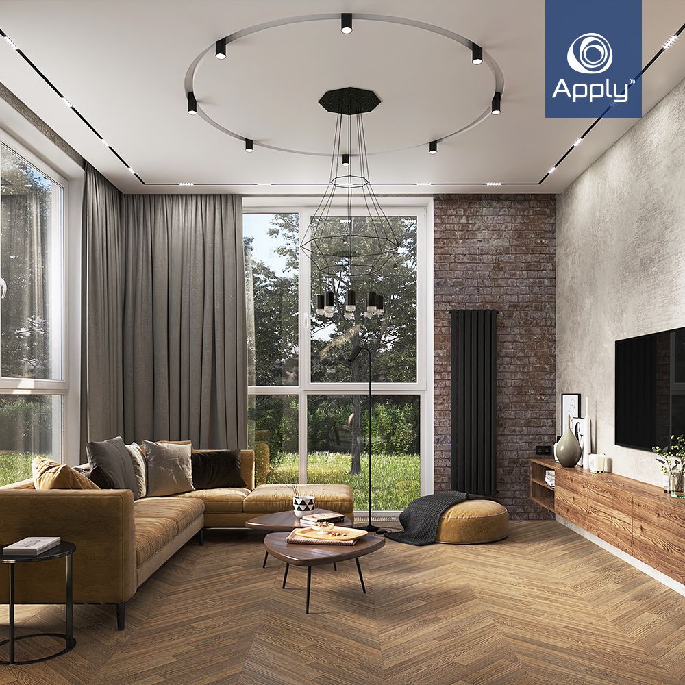 фото магнитный трек и ниша Apply в  гостиной